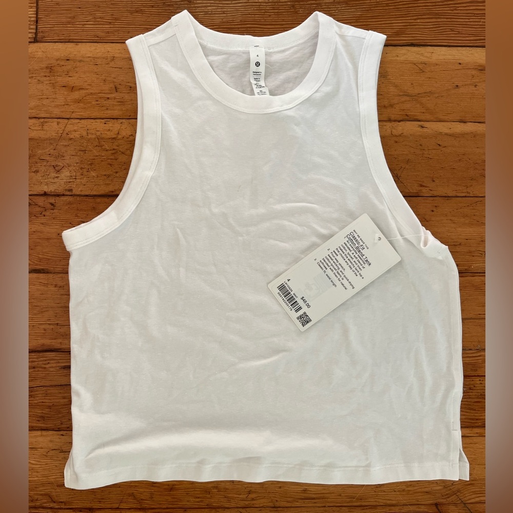 Lululemon classic fit cotton blend tank size 4